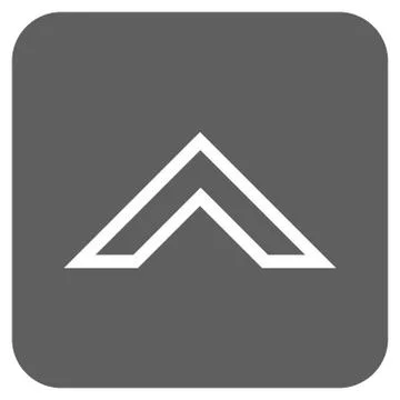 Arrowhead Up Flat Squared Vector Icon Stock Illustration