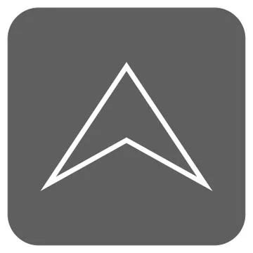 Arrowhead Up Flat Squared Vector Icon Stock Illustration
