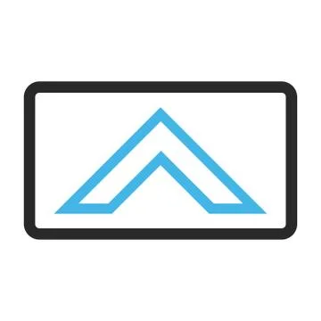 Arrowhead Up Framed Vector Icon Stock Illustration