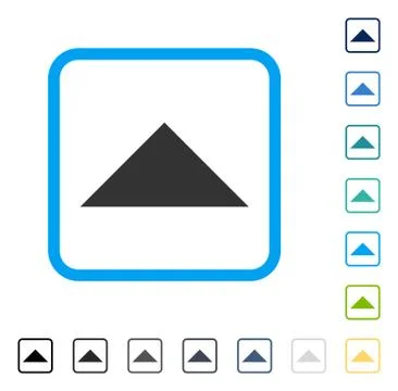Arrowhead Up Framed Vector Icon Stock Illustration