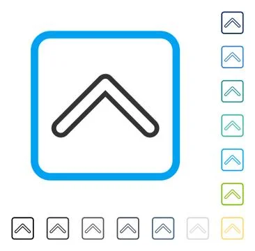 Arrowhead Up Framed Vector Icon Stock Illustration