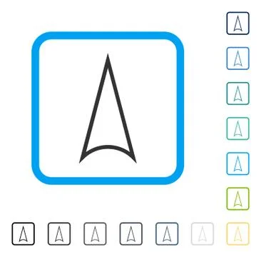 Arrowhead Up Framed Vector Icon Stock Illustration