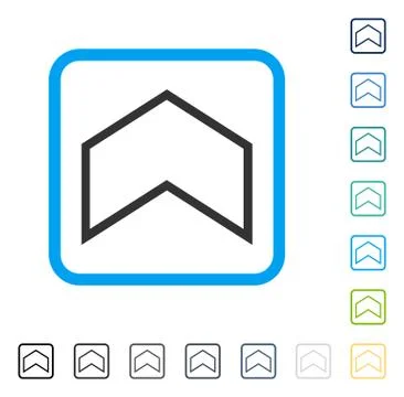 Arrowhead Up Framed Vector Icon Stock Illustration