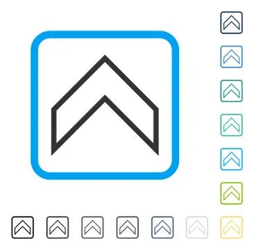 Arrowhead Up Framed Vector Icon Stock Illustration
