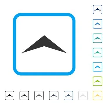 Arrowhead Up Framed Vector Icon Stock Illustration