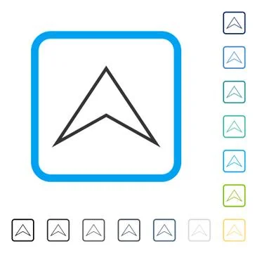 Arrowhead Up Framed Vector Icon Stock Illustration