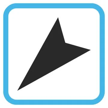 Arrowhead Left-Down Vector Icon In a Frame Illustrazione stock