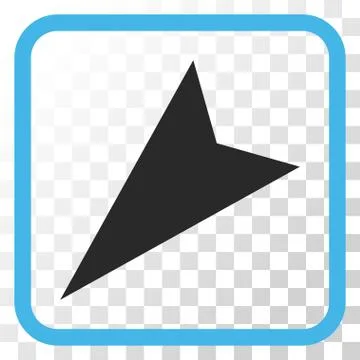 Arrowhead Left-Down Vector Icon In a Frame Stock Illustration