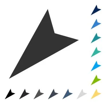 Arrowhead Left-Down Vector Icon Illustrazione stock