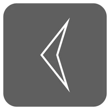 Arrowhead Left Flat Squared Vector Icon Stock Illustration