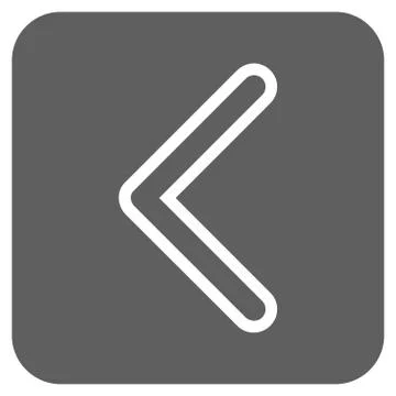 Arrowhead Left Flat Squared Vector Icon Stock Illustration