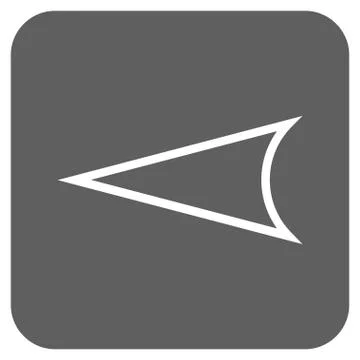 Arrowhead Left Flat Squared Vector Icon Stock Illustration