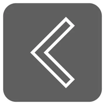 Arrowhead Left Flat Squared Vector Icon Stock Illustration