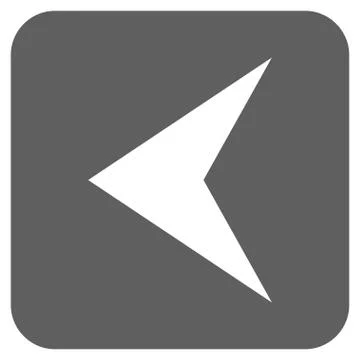 Arrowhead Left Flat Squared Vector Icon Stock Illustration