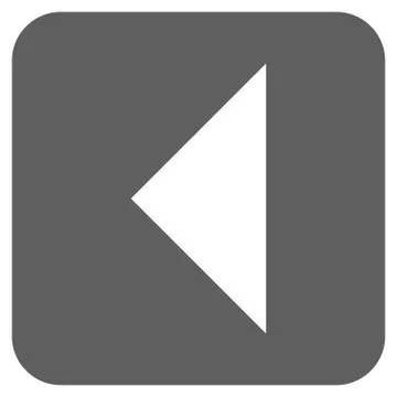 Arrowhead Left Flat Squared Vector Icon Stock Illustration