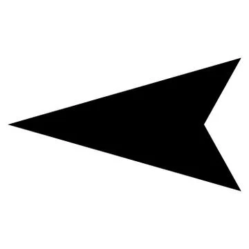 Arrowhead Left Flat Vector Icon Stock Illustration