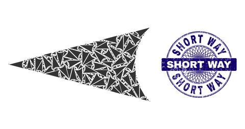 Arrowhead Left Fractal Collage of Arrowhead Left Items and Scratched Short Way 스톡 일러스트