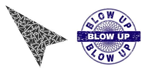 Arrowhead Left-Up Fractal Composition of Arrowhead Left-Up Icons and Distress 스톡 일러스트