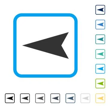 Arrowhead Left Framed Vector Icon Stock Illustration