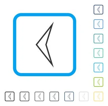 Arrowhead Left Framed Vector Icon Stock Illustration