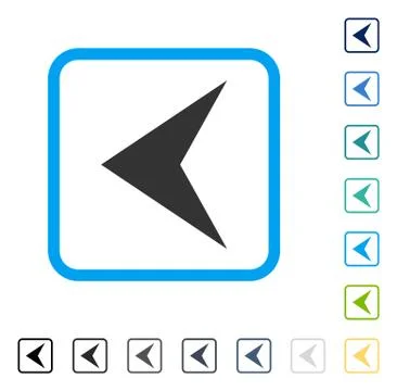 Arrowhead Left Framed Vector Icon Stock Illustration