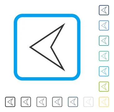 Arrowhead Left Framed Vector Icon Stock Illustration