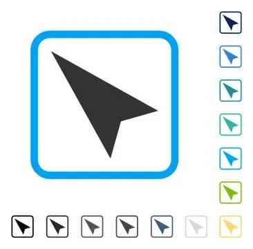 Arrowhead Left-Up Framed Vector Icon Illustrazione stock