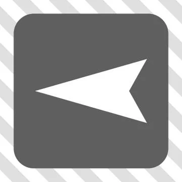 Arrowhead Left Rounded Square Button Stock Illustration