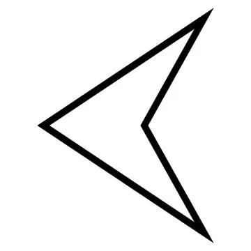 Arrowhead Left Stroke Vector Icon Stock Illustration