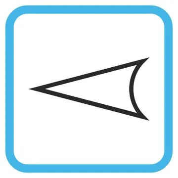 Arrowhead Left Vector Icon In a Frame Stock Illustration