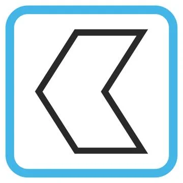 Arrowhead Left Vector Icon In a Frame Stock Illustration