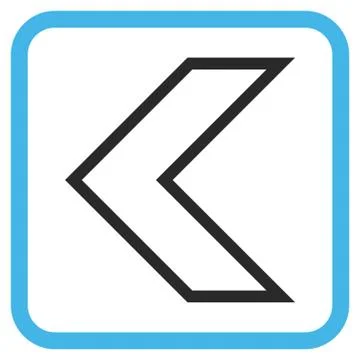 Arrowhead Left Vector Icon In a Frame Stock Illustration
