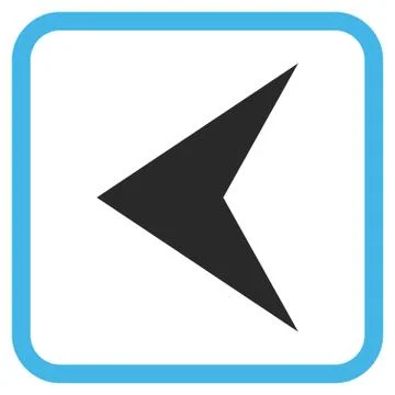 Arrowhead Left Vector Icon In a Frame Stock Illustration