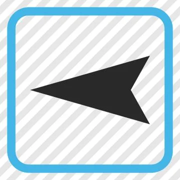 Arrowhead Left Vector Icon In a Frame Stock Illustration