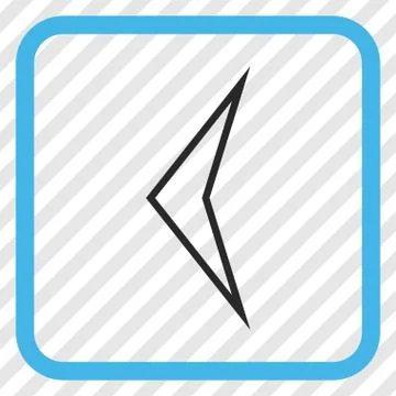 Arrowhead Left Vector Icon In a Frame Illustrazione stock