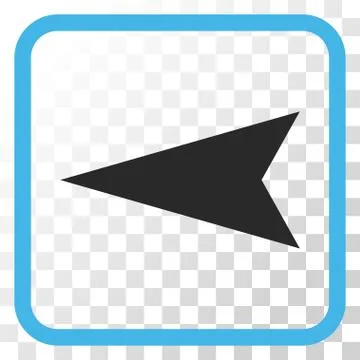 Arrowhead Left Vector Icon In a Frame Stock Illustration