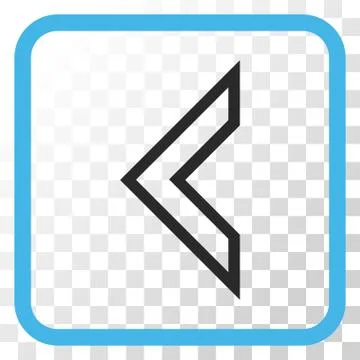 Arrowhead Left Vector Icon In a Frame Stock Illustration