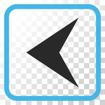 Arrowhead Left Vector Icon In a Frame Stock Illustration