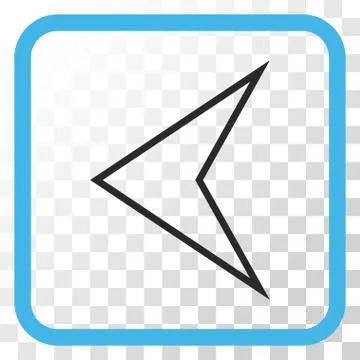 Arrowhead Left Vector Icon In a Frame Illustrazione stock