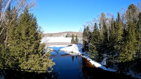 Arrowhead Park Foot Bridge Over Lake Stock Footage 263662037