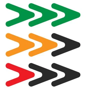 Arrowhead, pointer set. Arrow shapes, arrow elements. Flat arrow icons. Stock Illustration