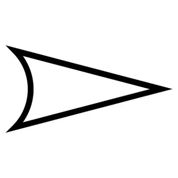 Arrowhead Right Contour Vector Icon Stock Illustration