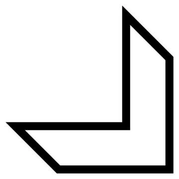 Arrowhead Right Down Contour Vector Icon Stock Illustration