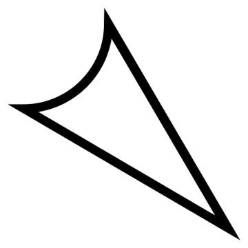 Arrowhead Right Down Outline Vector Icon Stock Illustration