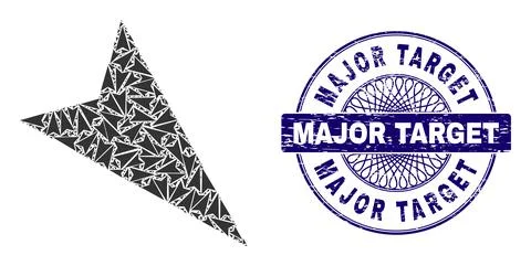 Arrowhead Right-Down Recursive Composition of Arrowhead Right-Down Items and Stock Illustration