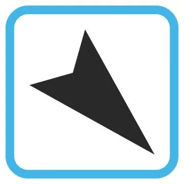 Arrowhead Right-Down Vector Icon In a Frame Illustrazione stock