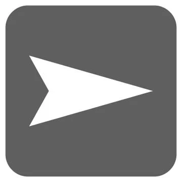 Arrowhead Right Flat Squared Vector Icon Stock Illustration