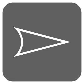Arrowhead Right Flat Squared Vector Icon Stock Illustration