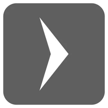 Arrowhead Right Flat Squared Vector Icon Stock Illustration