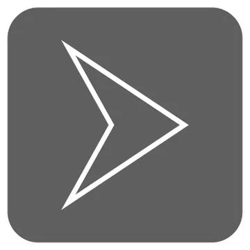 Arrowhead Right Flat Squared Vector Icon Illustrazione stock